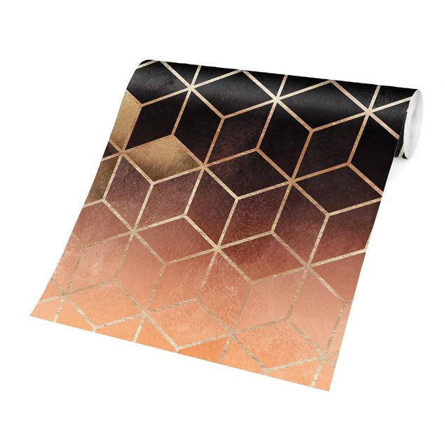 Wallpaper - Turquoise Rosé Golden Geometry