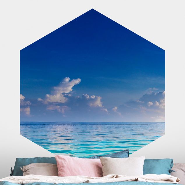 Hexagonal wallpapers Turquoise Lagoon