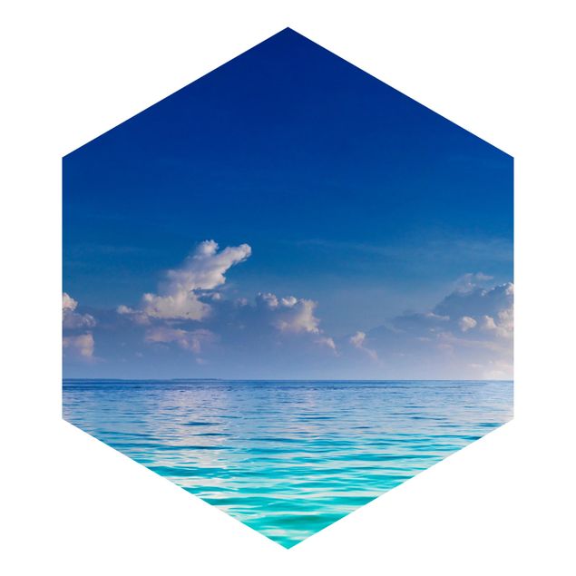 Self-adhesive hexagonal pattern wallpaper - Turquoise Lagoon