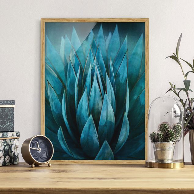 Framed poster - Turquoise Succulents