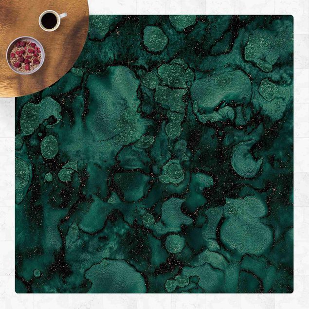 modern area rugs Turquoise Drop With Glitter