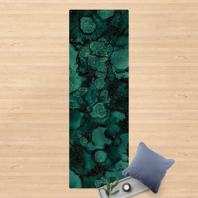 kitchen runner rugs Turquoise Drop With Glitter