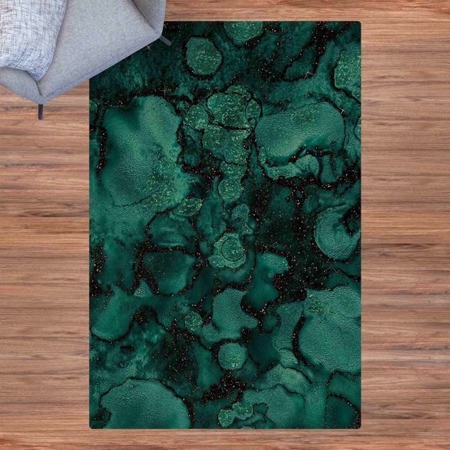 Modern rugs Turquoise Drop With Glitter