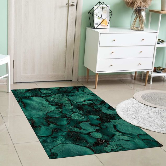 Turquoise rugs Turquoise Drop With Glitter