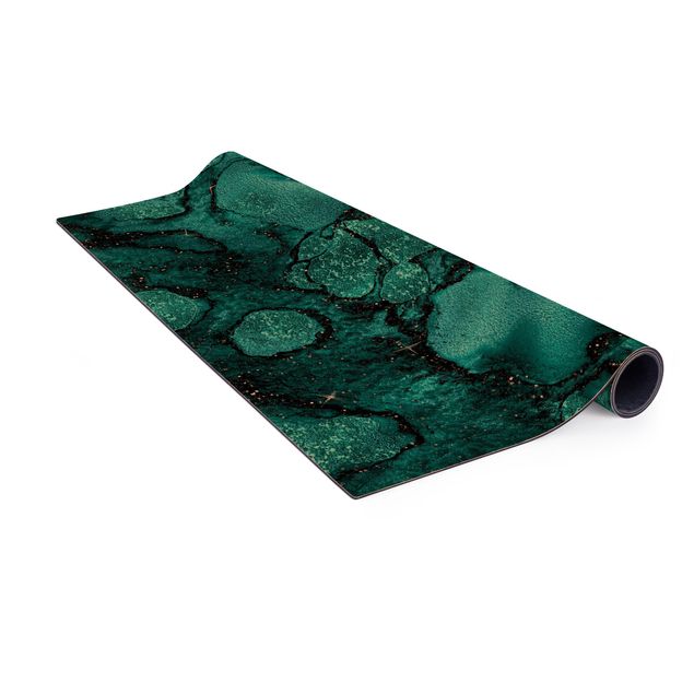 Dining room rugs Turquoise Drop With Glitter