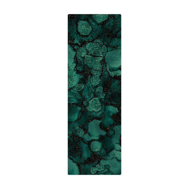 large floor mat Turquoise Drop With Glitter
