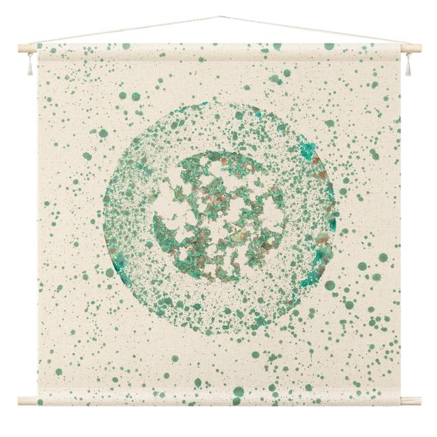 extra large wall tapestry Turquoise Microcosm