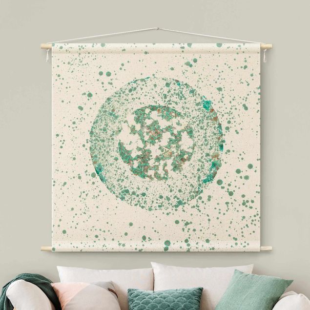 modern tapestry wall hanging Turquoise Microcosm