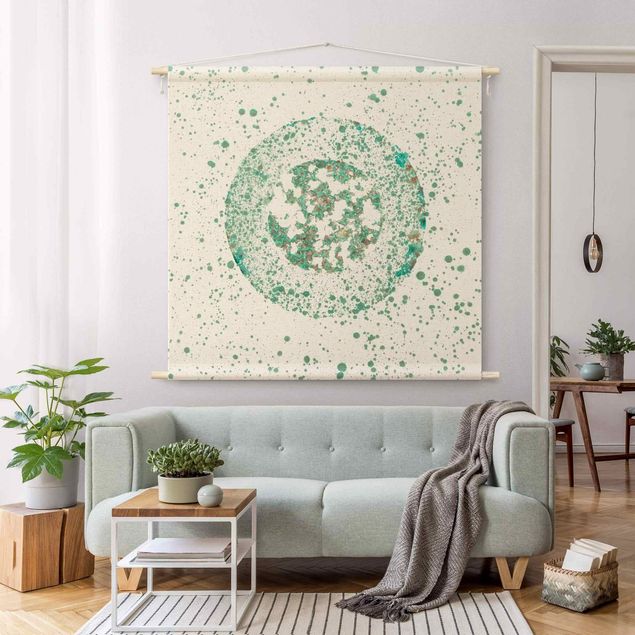tapestry wall hanging Turquoise Microcosm