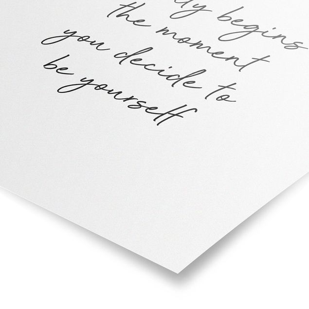 Poster - Typography Beauty Begins Quote