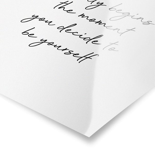 Poster - Typography Beauty Begins Quote