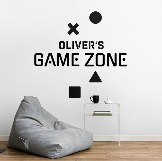 Wall sticker customised text - Typography Game Zone With Customised Name