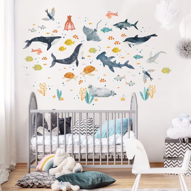 Wall stickers island Underwater world with fishes