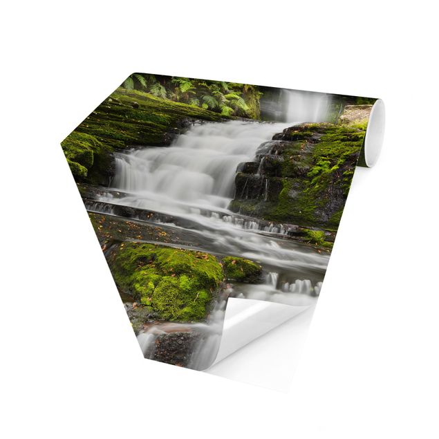 Self-adhesive hexagonal pattern wallpaper - Upper Mclean Falls In New Zealand
