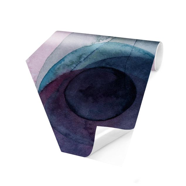 Self-adhesive hexagonal pattern wallpaper - Big Bang - Purple