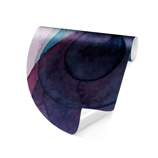 Self-adhesive round wallpaper - Big Bang - Purple