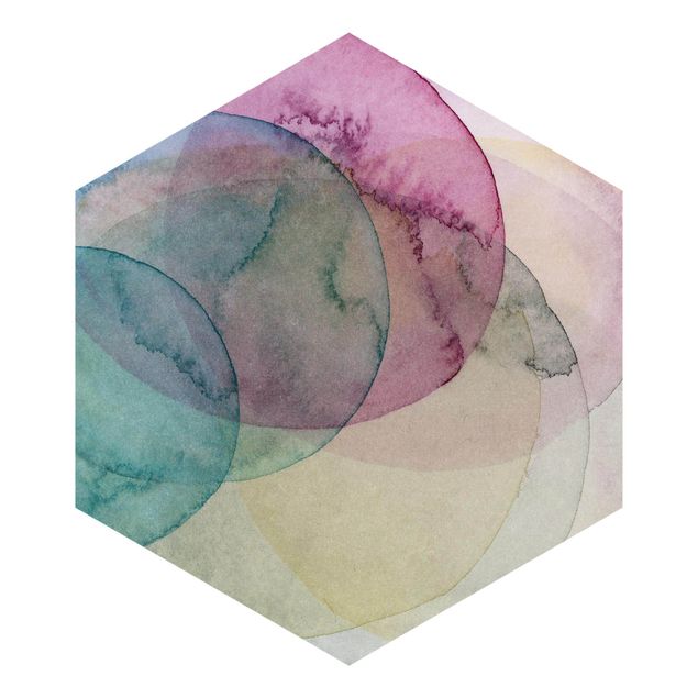 Self-adhesive hexagonal pattern wallpaper - Big Bang - Pink