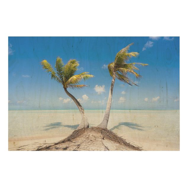 Wood print - Beneath Palm Trees