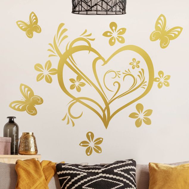 Leaf wall stickers Valentine's heart