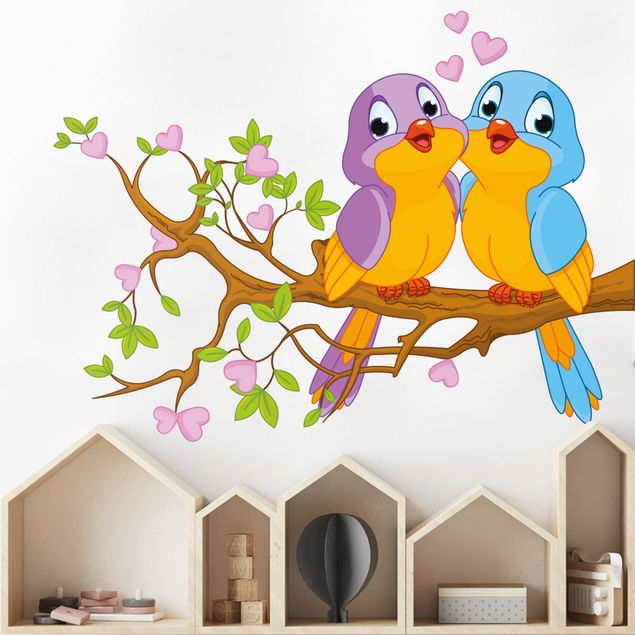 Autocolantes de parede pássaros Birds in Love