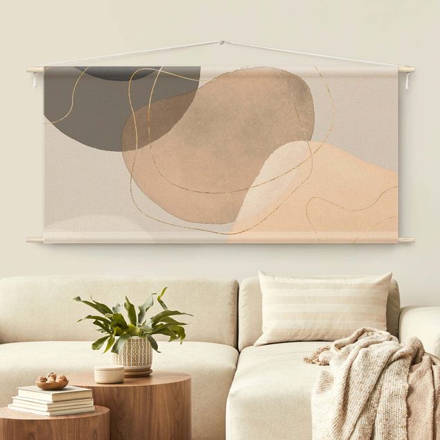 wall hangings Playful Impression In Beige