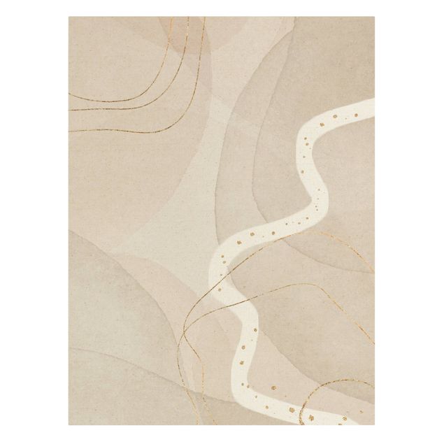 Canvas print gold - Playful Impression With White Line