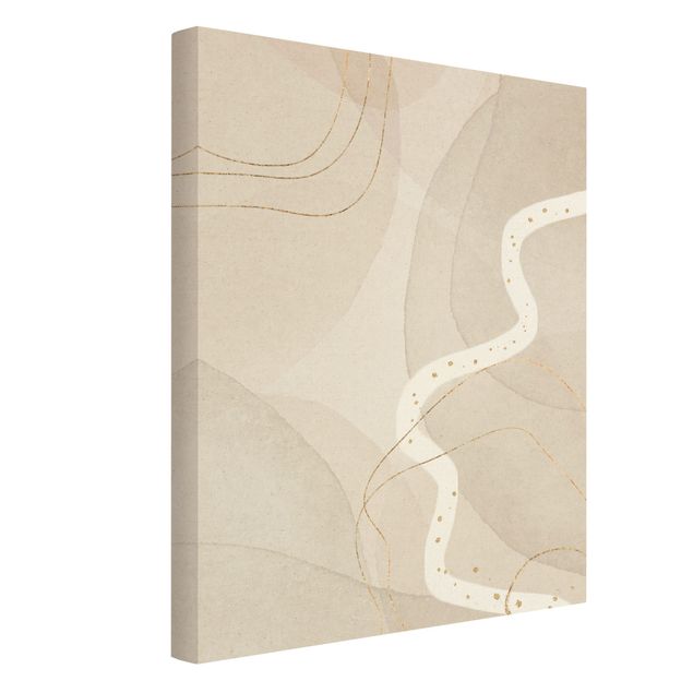 Canvas print gold - Playful Impression With White Line