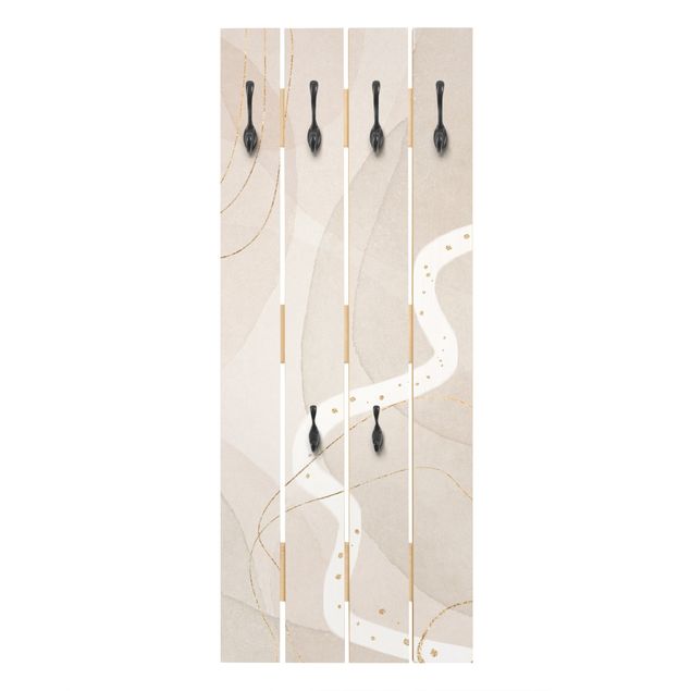 Wooden coat rack - Playful Impression With White Line