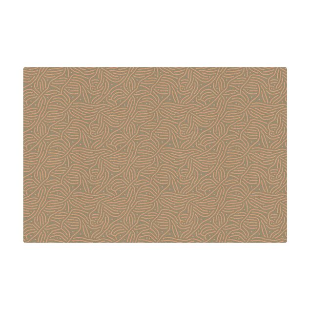 Cork mat - Playful Pattern With Lines And Dots In Light Blue - Landscape format 3:2