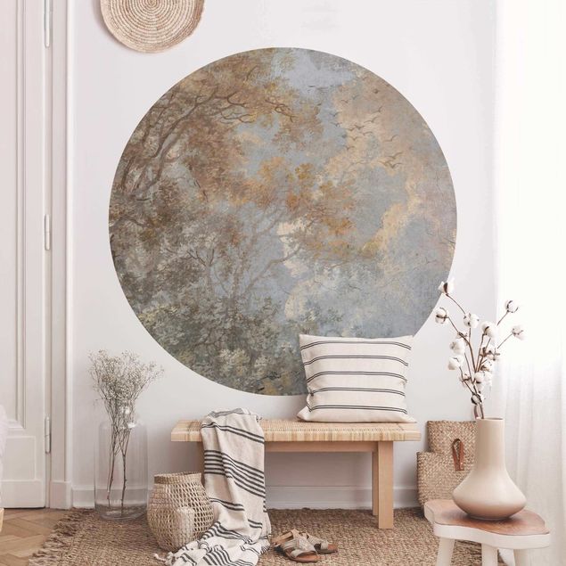 Self-adhesive round wallpaper - Hidden Clearing In The Clouds