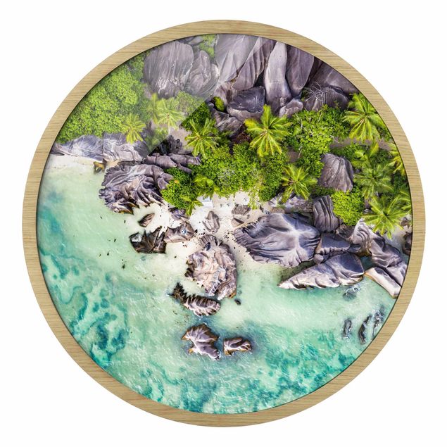 Circular framed print - Hidden Beach