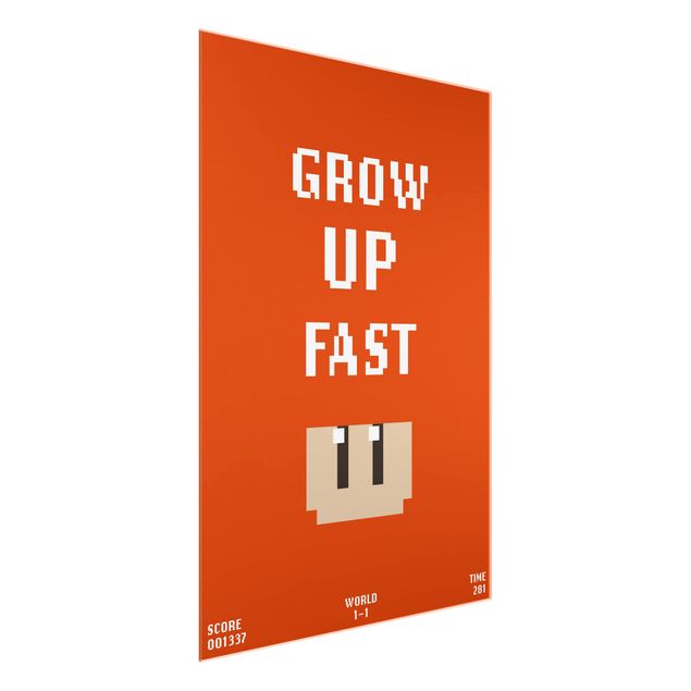 Glass print - Video Game Grow Up Fast In Red