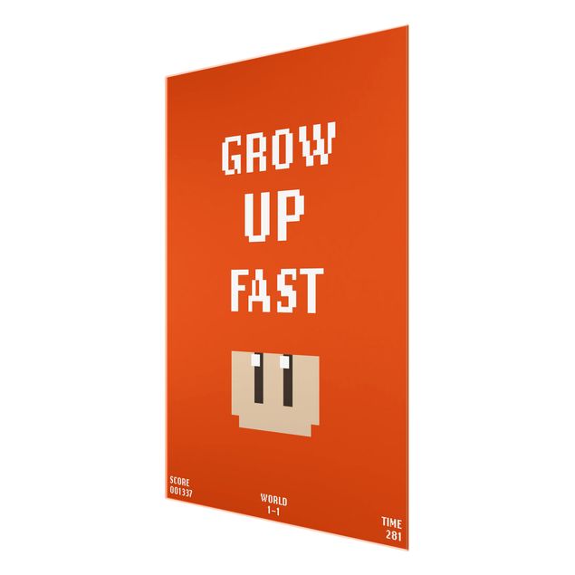 Glass print - Video Game Grow Up Fast In Red