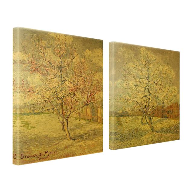 Print on canvas - Vincent van Gogh - Flowering Peach Trees In The Garden