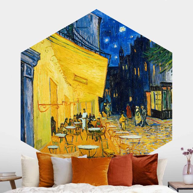Self-adhesive hexagonal wall mural Vincent Van Gogh - Cafe Terrace In Arles