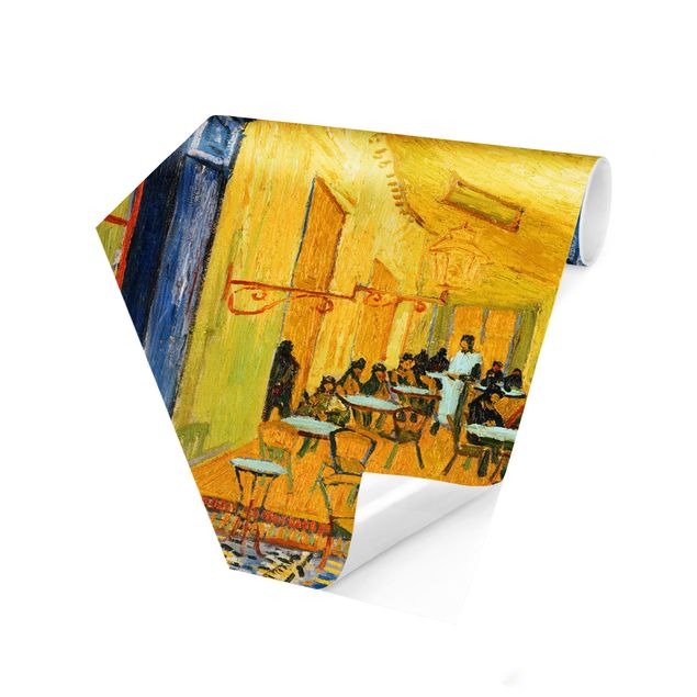 Self-adhesive hexagonal pattern wallpaper - Vincent Van Gogh - Cafe Terrace In Arles