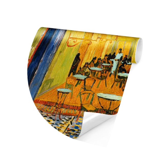 Self-adhesive round wallpaper - Vincent van Gogh - Café Terrace at Night