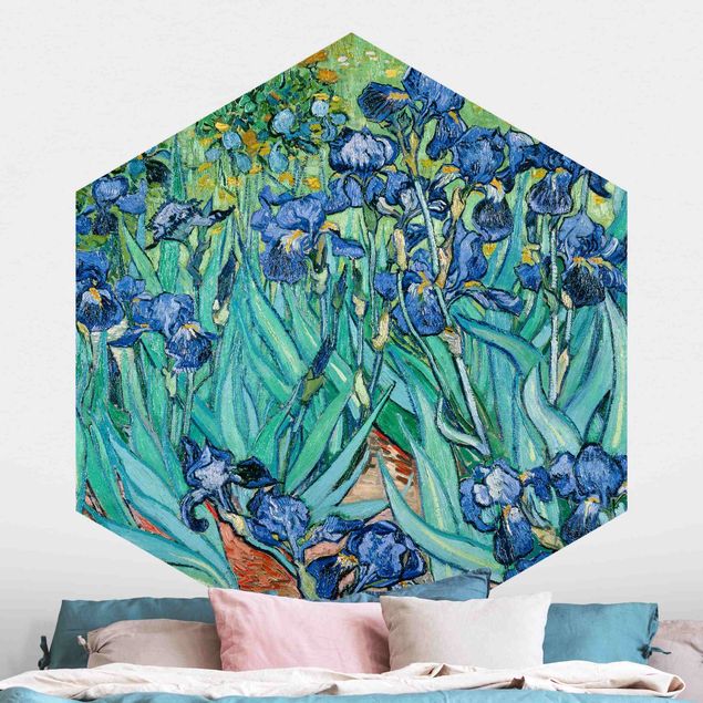 Hexagonal wallpapers Vincent Van Gogh - Iris