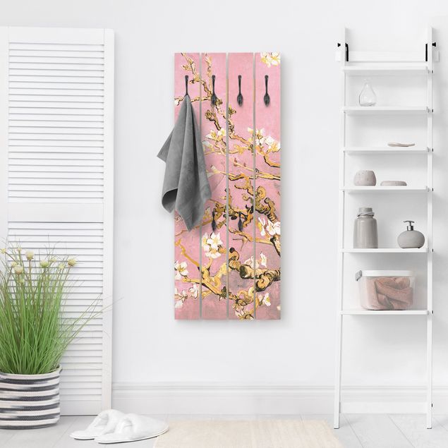 Wooden coat rack - Vincent Van Gogh - Almond Blossom In Antique Pink