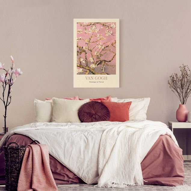 Natural canvas print - Vincent van Gogh - Almond Blossom In Pink - Museum Edition - Portrait format 2:3