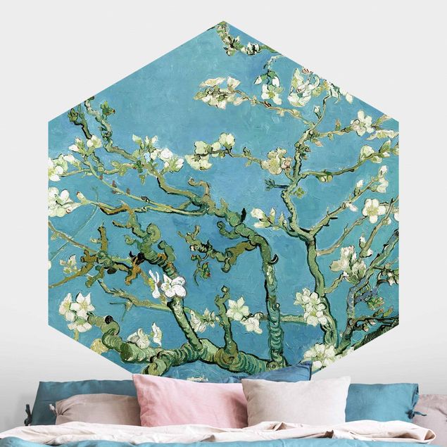 Self-adhesive hexagonal wall mural Vincent Van Gogh - Almond Blossom