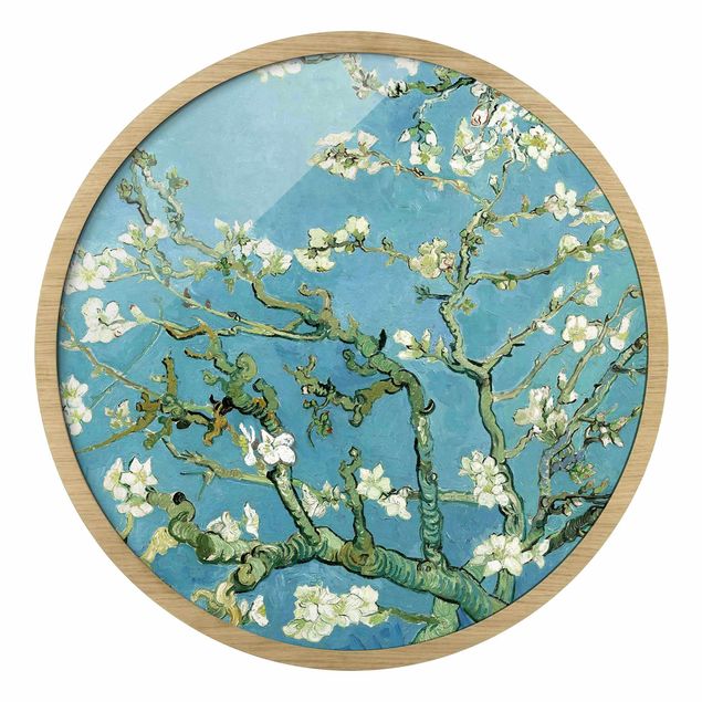 Circular framed print - Vincent Van Gogh - Almond Blossom