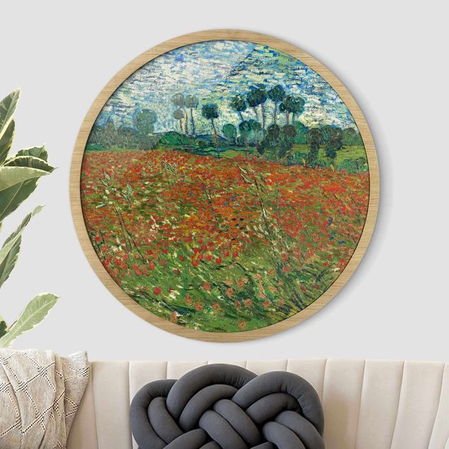 Framed prints round Vincent Van Gogh - Poppy Field