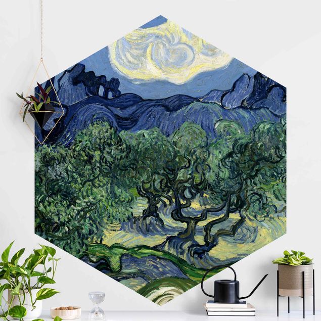 Hexagonal wallpapers Vincent Van Gogh - Olive Trees