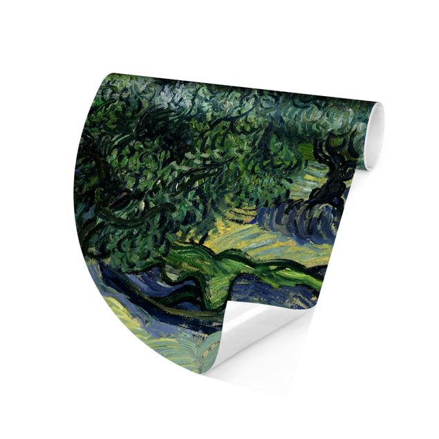 Self-adhesive round wallpaper - Vincent Van Gogh - Olive Trees