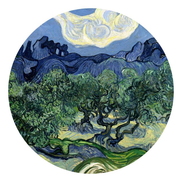 Self-adhesive round wallpaper - Vincent Van Gogh - Olive Trees