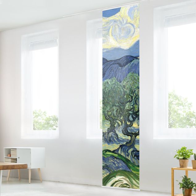 Sliding panel curtains set - Vincent Van Gogh - Olive Trees