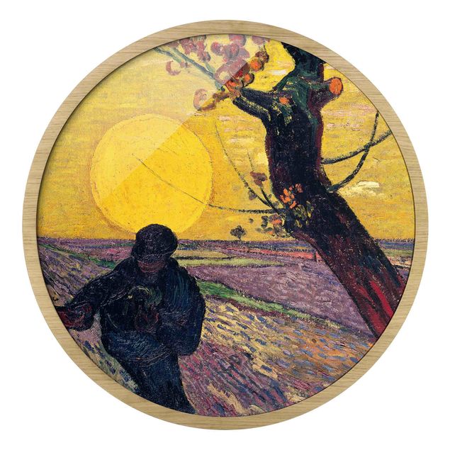 Circular framed print - Vincent Van Gogh - Sower