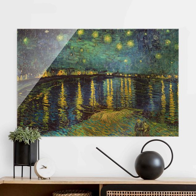 Glass print - Vincent Van Gogh - Starry Night Over The Rhone - Landscape format