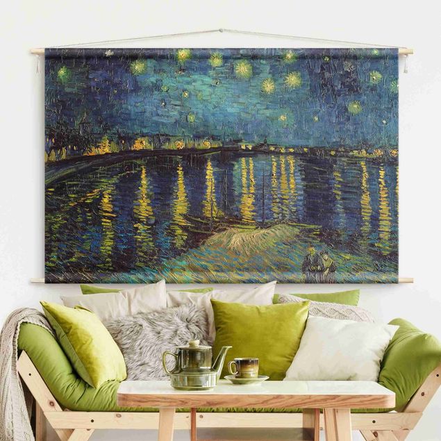 modern tapestry wall hanging Vincent Van Gogh - Starry Night Over The Rhone